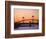 Newport Bridge and Harbor at Sunset, Newport, Rhode Island, USA-Fraser Hall-Framed Photographic Print