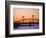 Newport Bridge and Harbor at Sunset, Newport, Rhode Island, USA-Fraser Hall-Framed Photographic Print