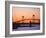 Newport Bridge and Harbor at Sunset, Newport, Rhode Island, USA-Fraser Hall-Framed Photographic Print