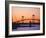 Newport Bridge and Harbor at Sunset, Newport, Rhode Island, USA-Fraser Hall-Framed Photographic Print