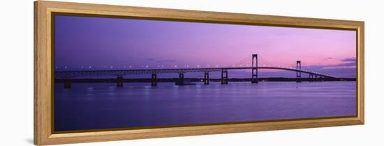 Newport Bridge Conanicut Island Newport Ri, USA-null-Framed Premier Image Canvas