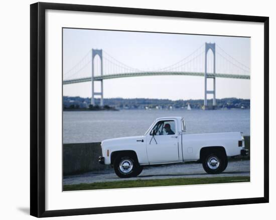 Newport Bridge, Newport, Rhode Island, USA-Fraser Hall-Framed Photographic Print