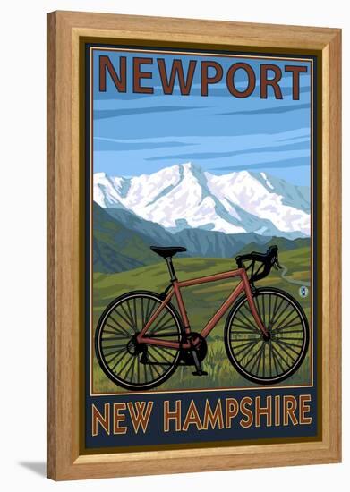 Newport, New Hampshire - Mountain Bike-Lantern Press-Framed Stretched Canvas