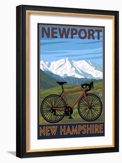 Newport, New Hampshire - Mountain Bike-Lantern Press-Framed Art Print