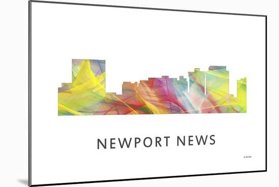 Newport News Virginia Skyline-Marlene Watson-Mounted Giclee Print