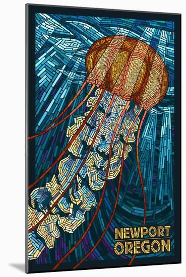 Newport, Oregon - Jellyfish Mosaic-Lantern Press-Mounted Art Print