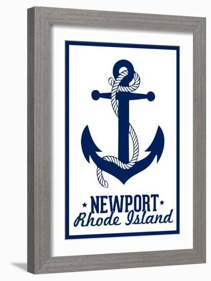 Newport, Rhode Island - Anchor Design-Lantern Press-Framed Art Print