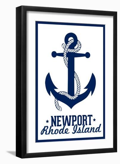 Newport, Rhode Island - Anchor Design-Lantern Press-Framed Art Print