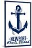 Newport, Rhode Island - Anchor Design-Lantern Press-Mounted Art Print