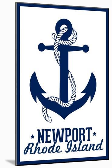 Newport, Rhode Island - Anchor Design-Lantern Press-Mounted Art Print
