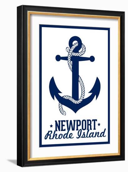 Newport, Rhode Island - Anchor Design-Lantern Press-Framed Art Print