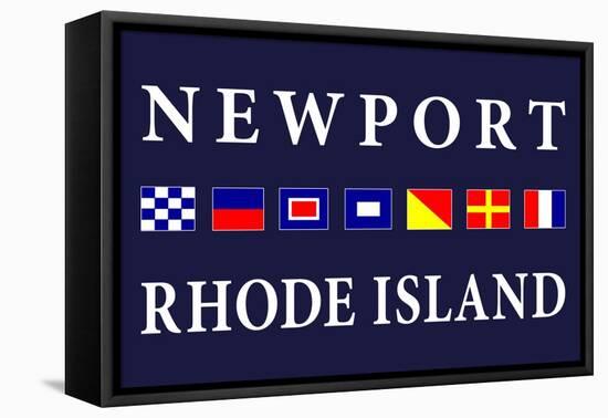 Newport, Rhode Island - Nautical Flags-Lantern Press-Framed Stretched Canvas