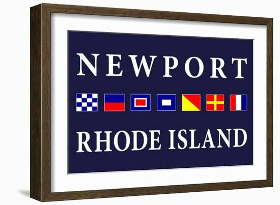 Newport, Rhode Island - Nautical Flags-Lantern Press-Framed Art Print