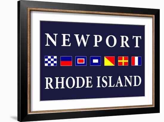 Newport, Rhode Island - Nautical Flags-Lantern Press-Framed Art Print