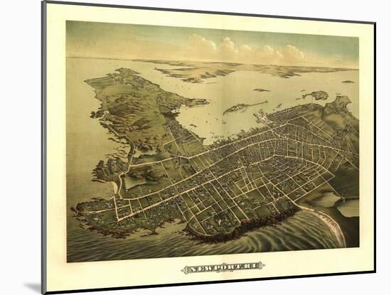 Newport, Rhode Island - Panoramic Map-Lantern Press-Mounted Art Print