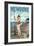 Newport, Rhode Island - Pinup Girl Fishing-Lantern Press-Framed Art Print