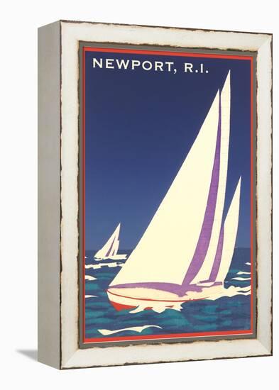 Newport, Rhode Island, Sailboat Graphics-null-Framed Stretched Canvas