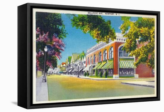 Newport, Rhode Island, View of Bellevue-Lantern Press-Framed Stretched Canvas