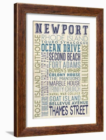 Newport, Rhode Island-Lantern Press-Framed Art Print