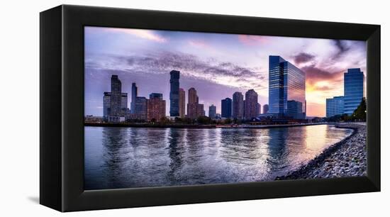 Newport Skyline in Jersey City at Sunset-George Oze-Framed Premier Image Canvas