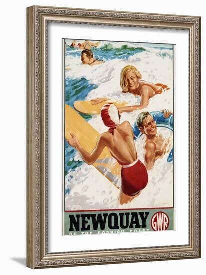 Newquay on the Cornish Coast Poster-Alfred Lambart-Framed Giclee Print