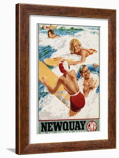 Newquay on the Cornish Coast Poster-Alfred Lambart-Framed Giclee Print