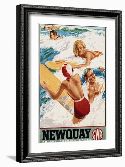 Newquay on the Cornish Coast Poster-Alfred Lambart-Framed Giclee Print