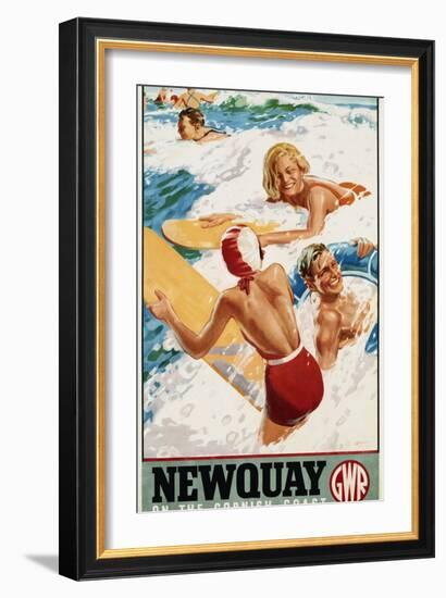 Newquay on the Cornish Coast Poster-Alfred Lambart-Framed Giclee Print