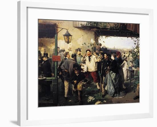 News of Peace of Villafranca-Domenico Induno-Framed Giclee Print