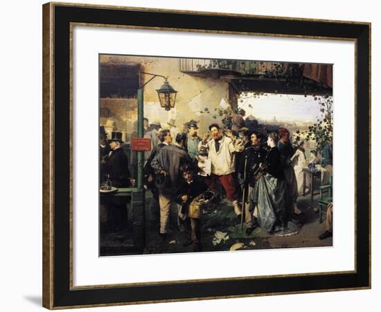 News of Peace of Villafranca-Domenico Induno-Framed Giclee Print