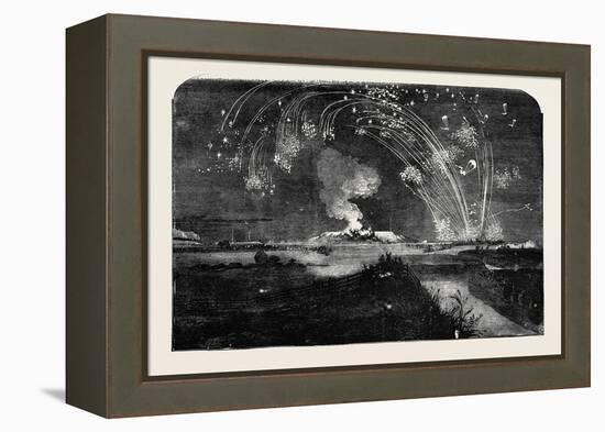 News of the Fall of Sebastopol, Shower of Parachute Rockets and Bonfire, in Woolwich Marshes-null-Framed Premier Image Canvas