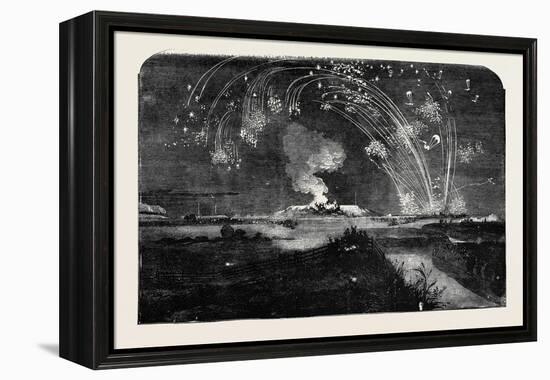 News of the Fall of Sebastopol, Shower of Parachute Rockets and Bonfire, in Woolwich Marshes-null-Framed Premier Image Canvas
