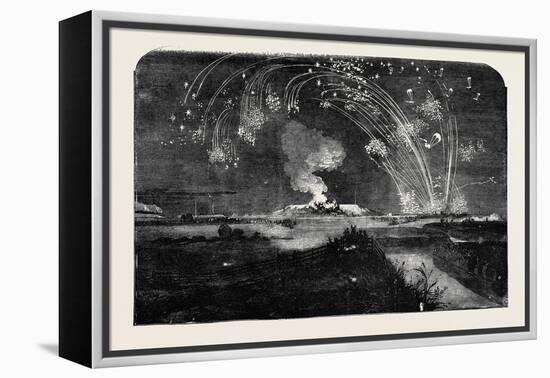 News of the Fall of Sebastopol, Shower of Parachute Rockets and Bonfire, in Woolwich Marshes-null-Framed Premier Image Canvas