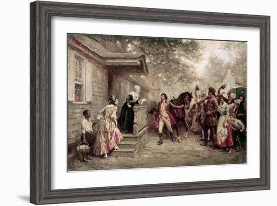 News of Yorktown, Brought to Washington's Mother-Jean Leon Gerome Ferris-Framed Giclee Print