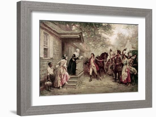 News of Yorktown, Brought to Washington's Mother-Jean Leon Gerome Ferris-Framed Giclee Print