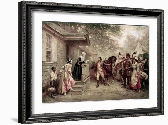 News of Yorktown, Brought to Washington's Mother-Jean Leon Gerome Ferris-Framed Giclee Print