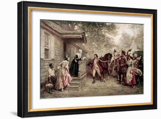 News of Yorktown, Brought to Washington's Mother-Jean Leon Gerome Ferris-Framed Giclee Print