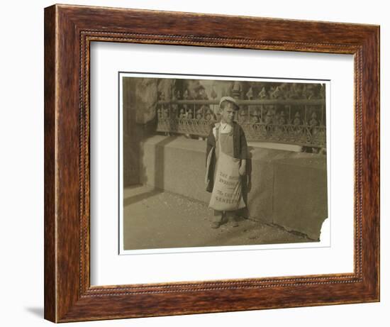 Newsboy Freddie Kafer-Lewis Wickes Hine-Framed Photographic Print