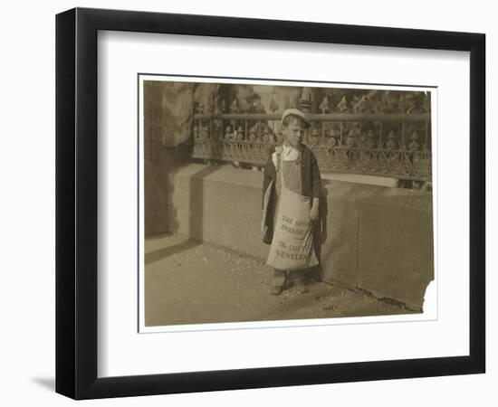 Newsboy Freddie Kafer-Lewis Wickes Hine-Framed Photographic Print