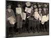Newsboys after Midnight, 1912 (Photo)-Lewis Wickes Hine-Mounted Giclee Print