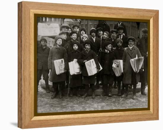 Newsies-Lewis Wickes Hine-Framed Stretched Canvas