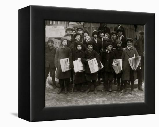 Newsies-Lewis Wickes Hine-Framed Stretched Canvas
