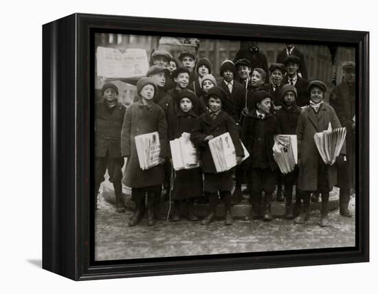 Newsies-Lewis Wickes Hine-Framed Stretched Canvas