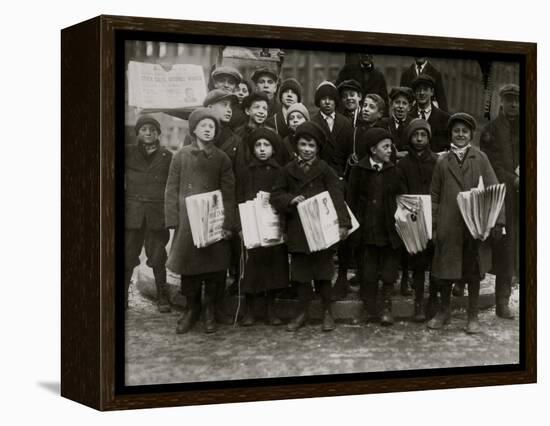 Newsies-Lewis Wickes Hine-Framed Stretched Canvas