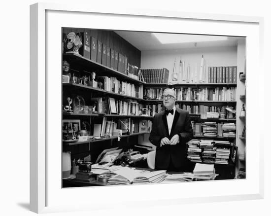 Newsman Walter Cronkite in His Office-null-Framed Premium Photographic Print