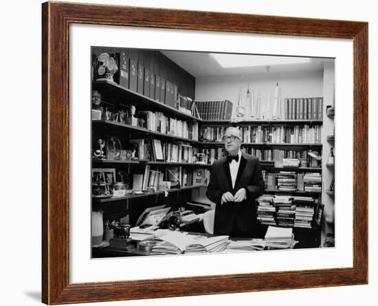 Newsman Walter Cronkite in His Office-null-Framed Premium Photographic Print