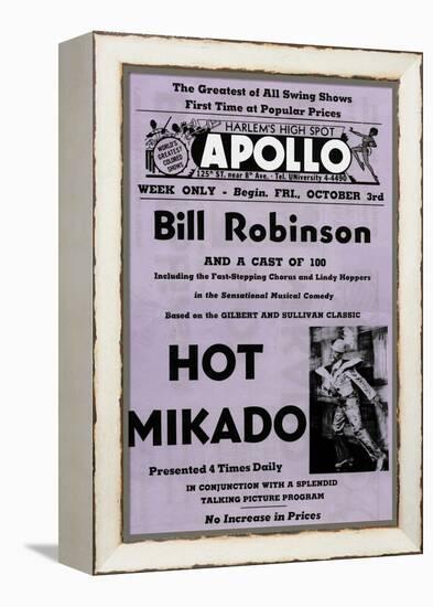 Newspaper Ad Proof Sheet for Apollo Theatre: Bill Robinson in Hot Mikado-null-Framed Stretched Canvas