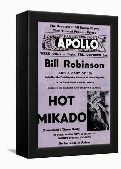 Newspaper Ad Proof Sheet for Apollo Theatre: Bill Robinson in Hot Mikado-null-Framed Stretched Canvas