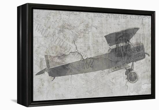 Newspaper Air Travel-Kimberly Allen-Framed Stretched Canvas