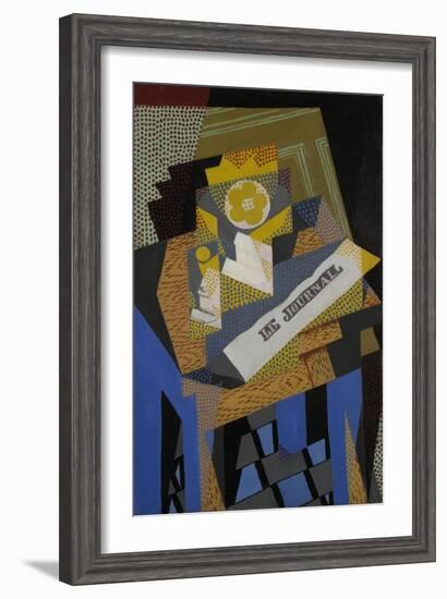 Newspaper and Fruit Dish, 1916-Juan Gris-Framed Giclee Print